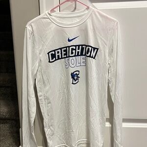 Nike White Long Sleeve Creighton Bluejays Dri-fit tee. Size small